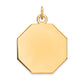 14k Yellow Gold 14k Plain .018 Gauge Engravable Octagonal Disc Charm