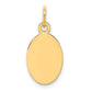 14k Yellow Gold 14k Plain .027 Gauge Engravable Oval Disc Charm