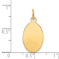 14k Yellow Gold 14k Plain .018 Gauge Engravable Oval Disc Charm