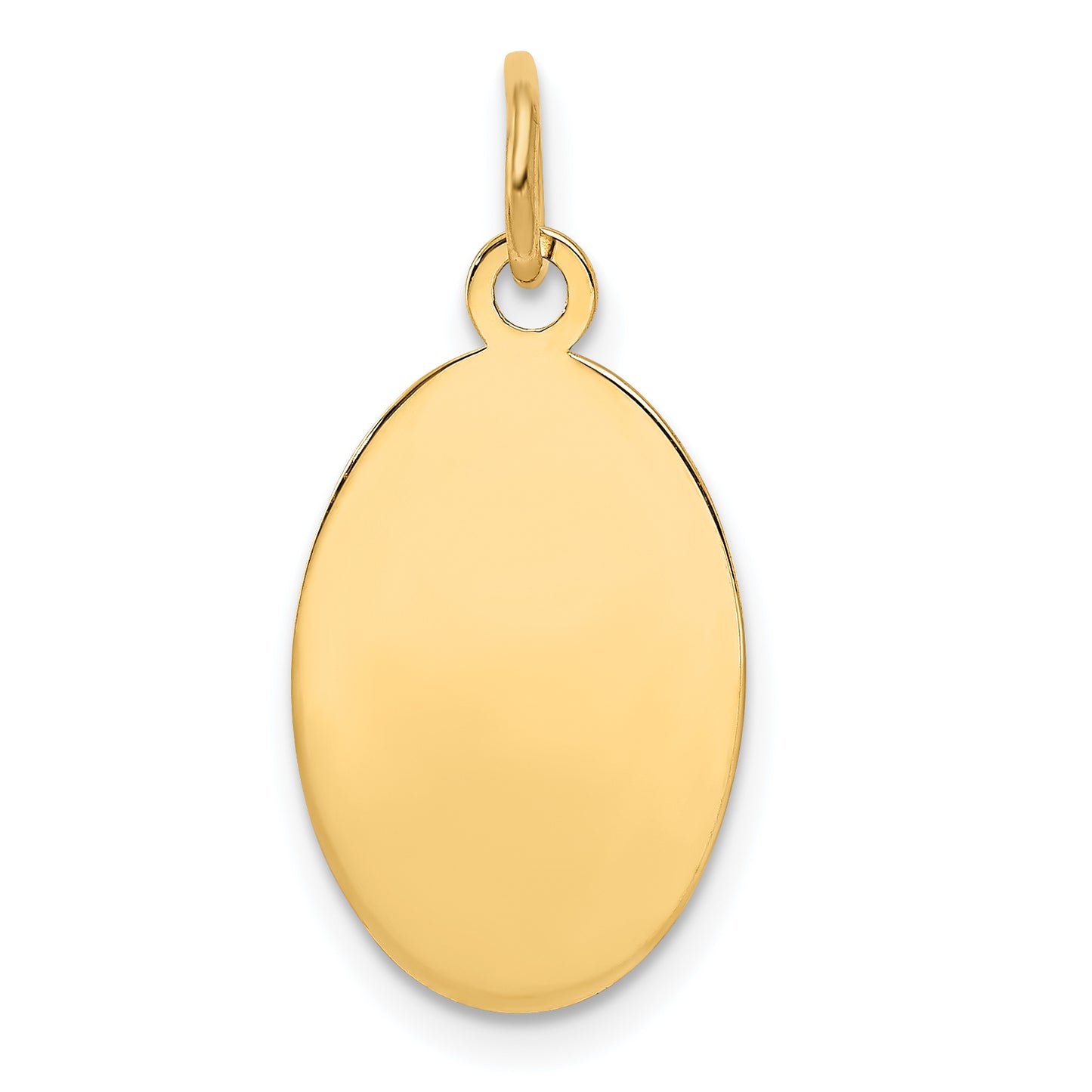 14k Yellow Gold 14k Plain .035 Gauge Engravable Oval Disc Charm