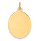 14k Yellow Gold 14k Plain .009 Gauge Engravable Oval Disc Charm