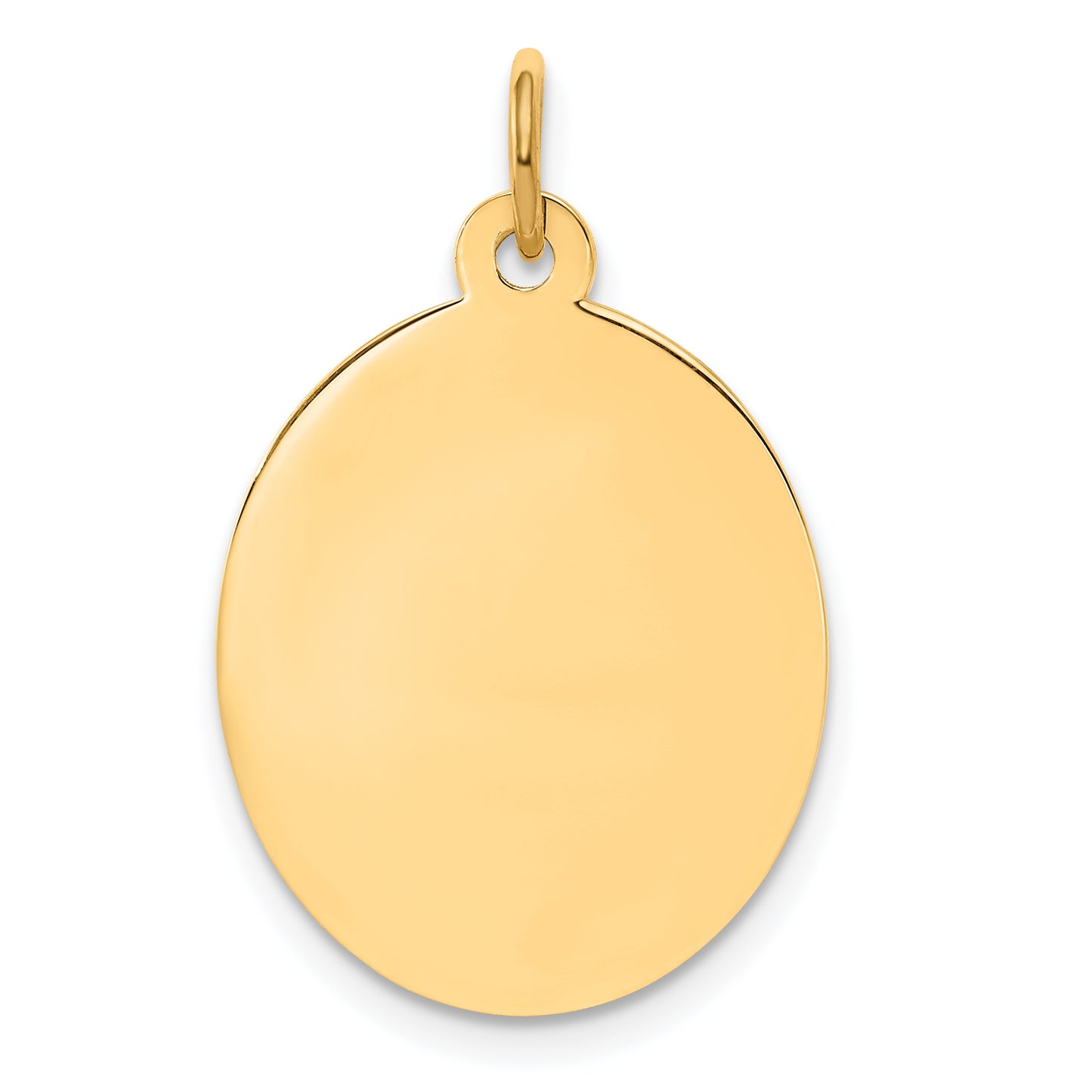 14k Yellow Gold 14k Plain .009 Gauge Engravable Oval Disc Charm