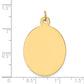 14k Yellow Gold 14k Plain .011 Gauge Engravable Oval Disc Charm