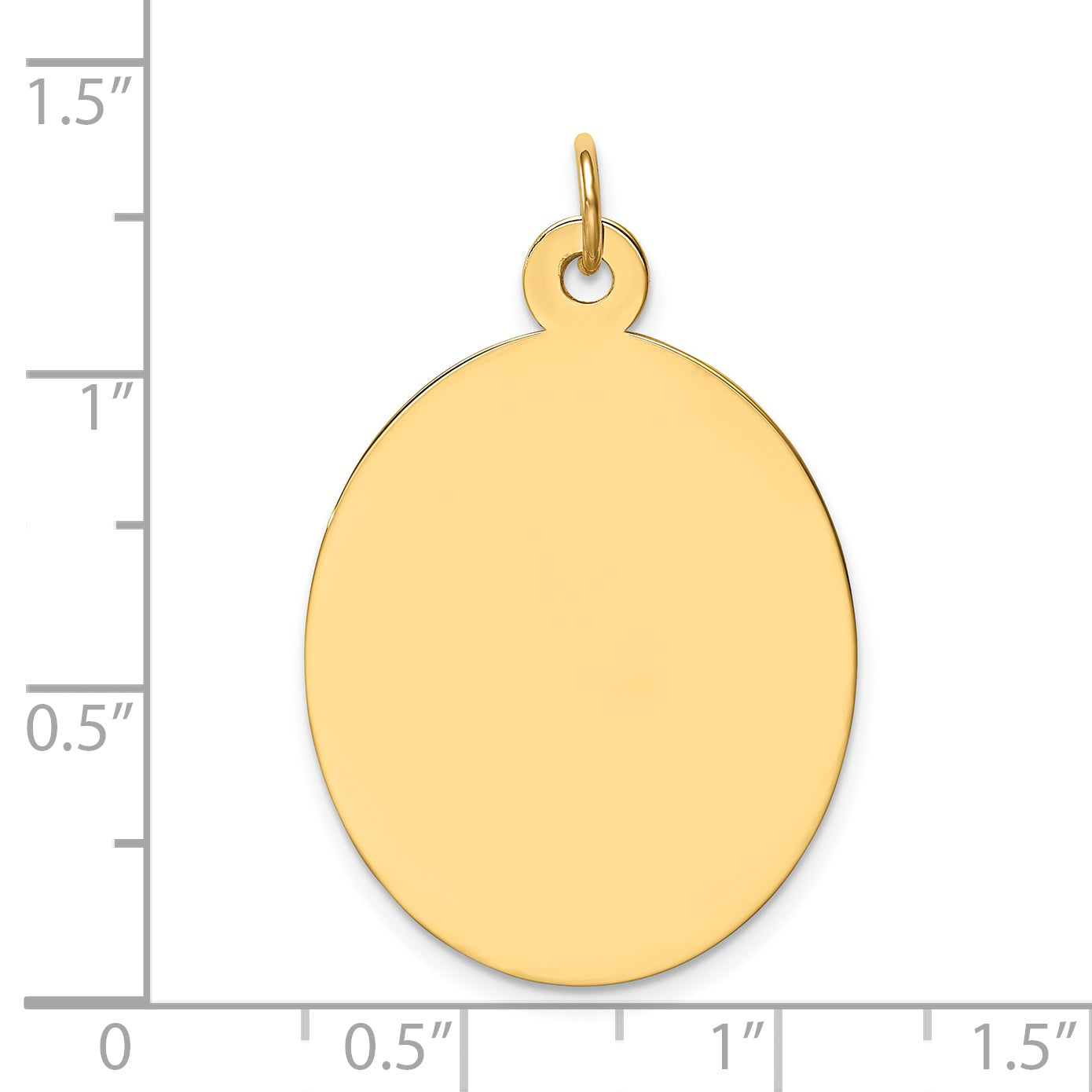 14k Yellow Gold 14k Plain .011 Gauge Engravable Oval Disc Charm