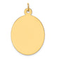 14k Yellow Gold 14k Plain .011 Gauge Engravable Oval Disc Charm