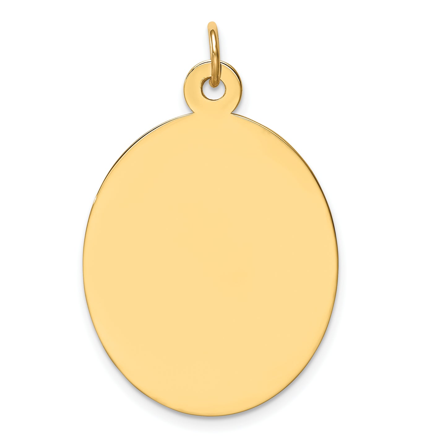 14k Yellow Gold 14k Plain .011 Gauge Engravable Oval Disc Charm