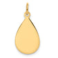 14k Yellow Gold 14k Plain .018 Gauge Engravable Raindrop Disc Charm