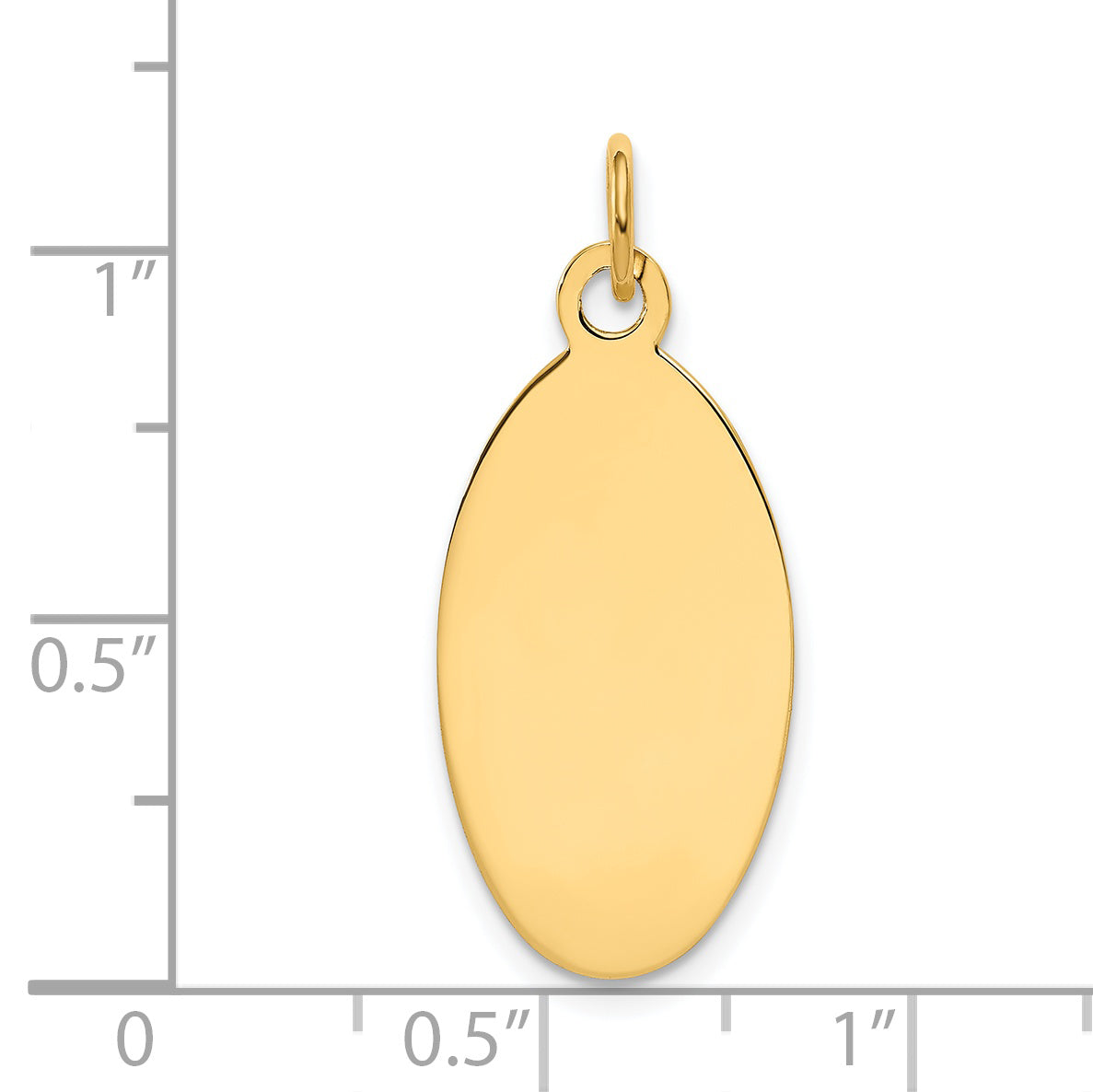 14k Yellow Gold 14k Plain .013 Gauge Engravable Elliptical Disc Charm