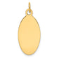 14k Yellow Gold 14k Plain .013 Gauge Engravable Elliptical Disc Charm