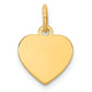 14k Yellow Gold 14k Plain .027 Gauge Engravable Heart Disc Charm