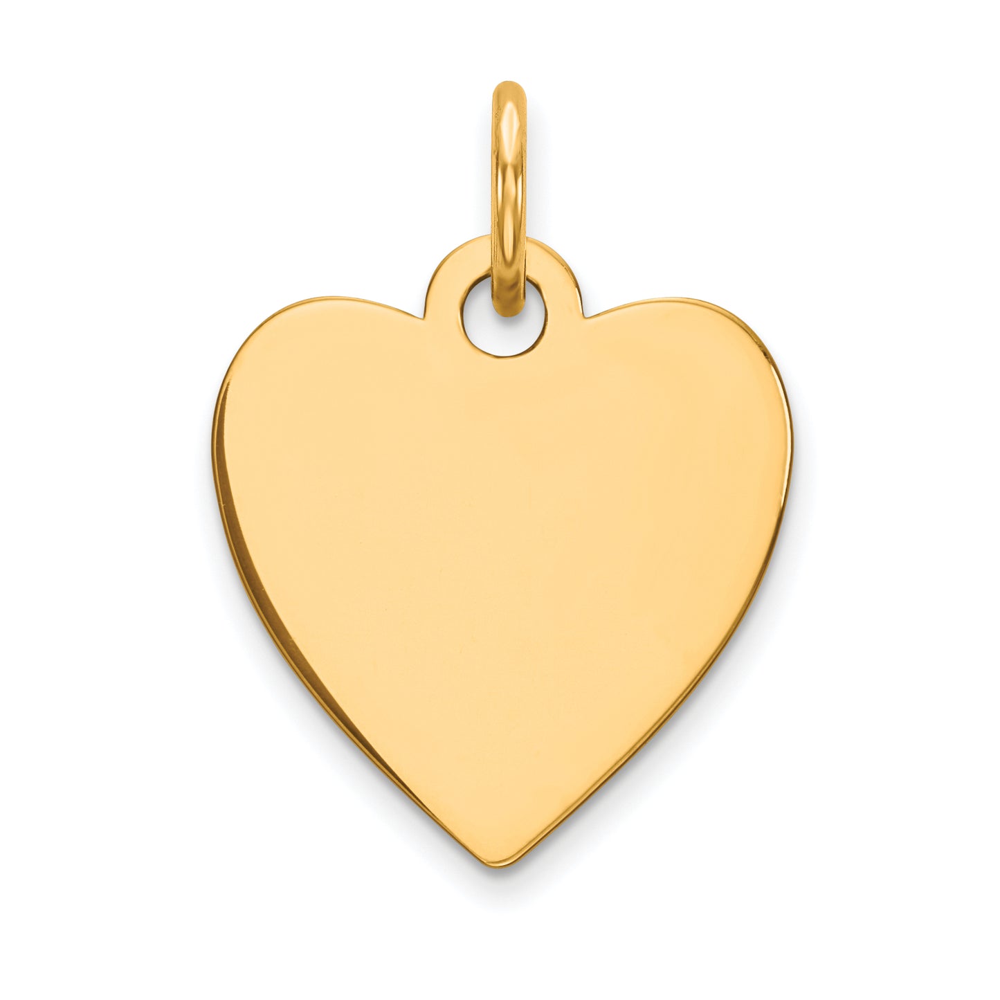 14k Yellow Gold 14k Plain .018 Gauge Engravable Heart Disc Charm