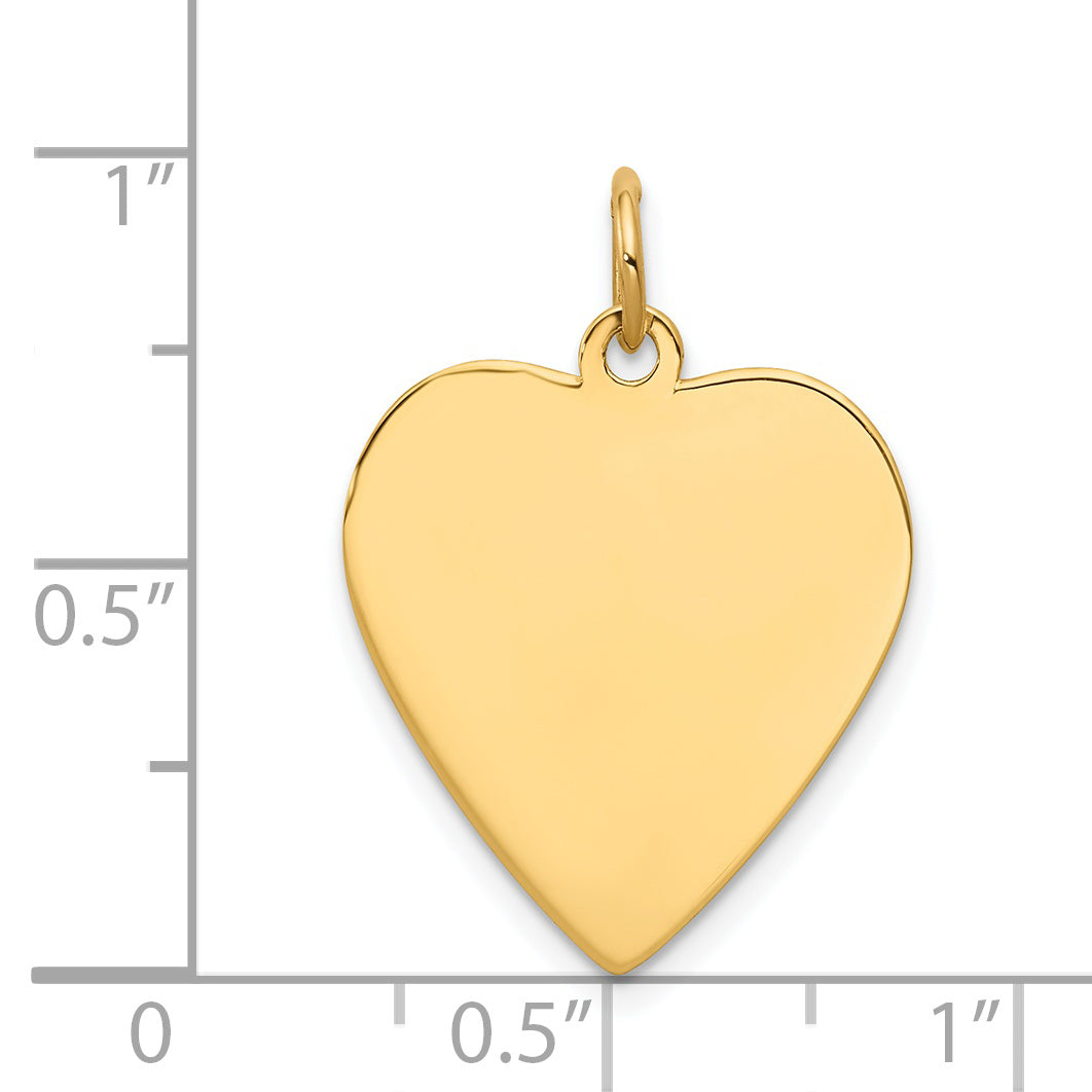 14k Yellow Gold 14k Plain .009 Gauge Engravable Heart Disc Charm