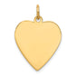 14k Yellow Gold 14k Plain .009 Gauge Engravable Heart Disc Charm