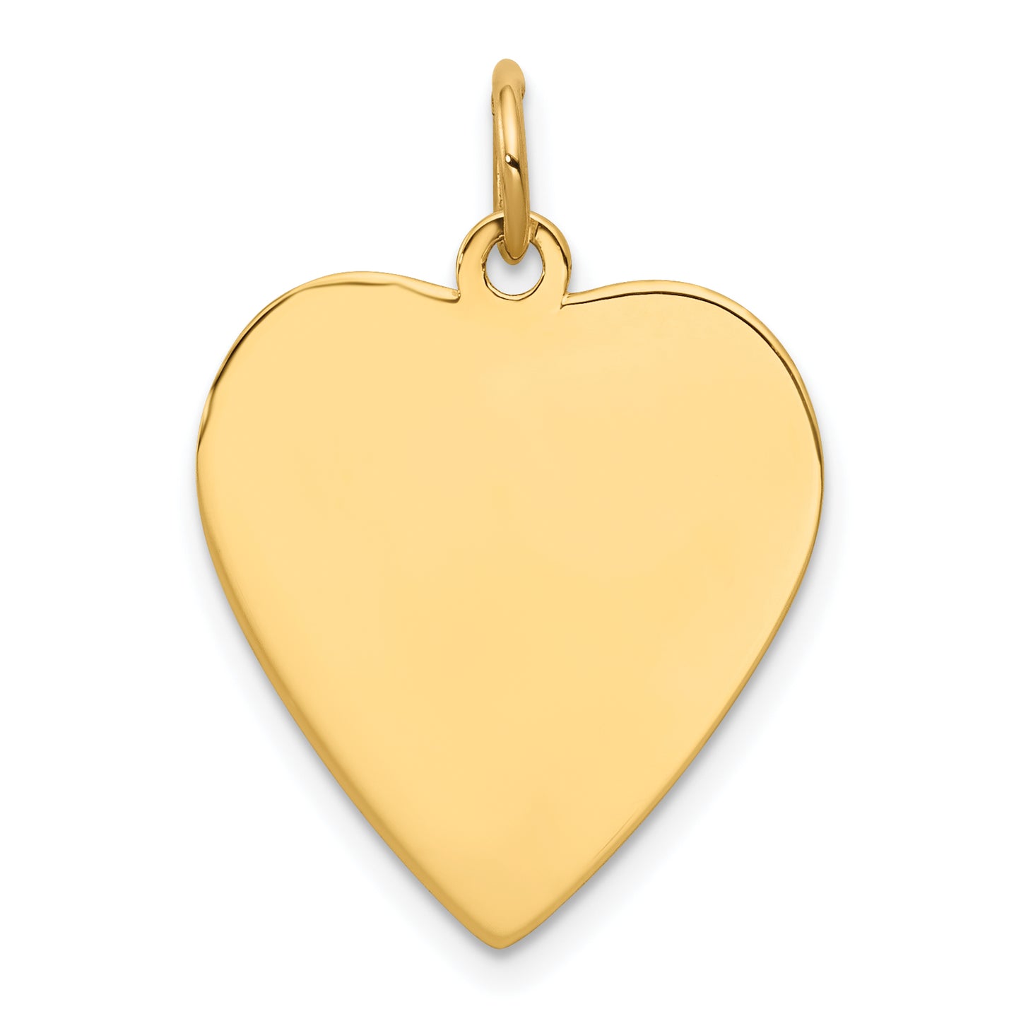 14k Yellow Gold 14k Plain .009 Gauge Engravable Heart Disc Charm