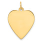 14k Yellow Gold 14k Plain .011 Gauge Engravable Heart Disc Charm