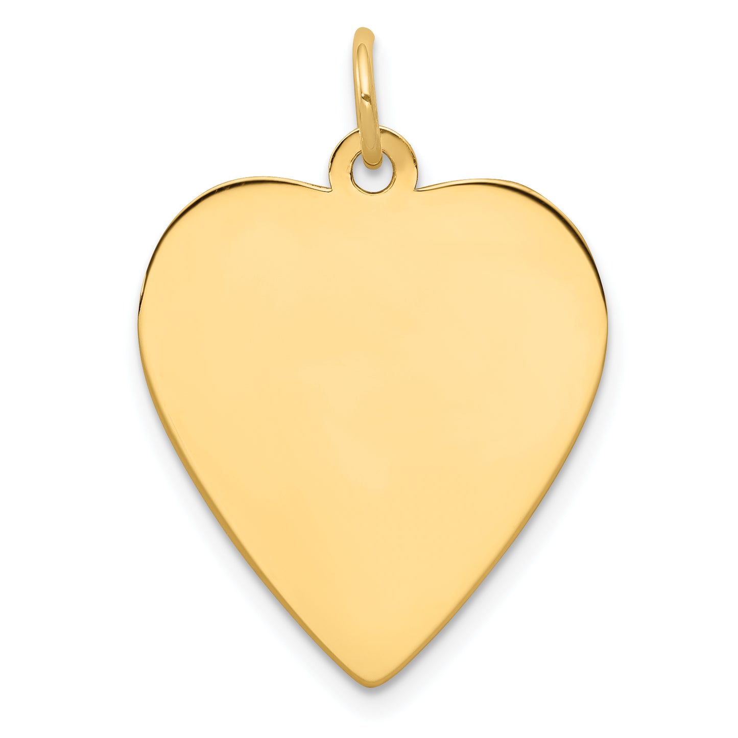 14k Yellow Gold 14k Plain .018 Gauge Engravable Heart Disc Charm