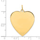 14k Yellow Gold 14k Plain .013 Gauge Engravable Heart Disc Charm