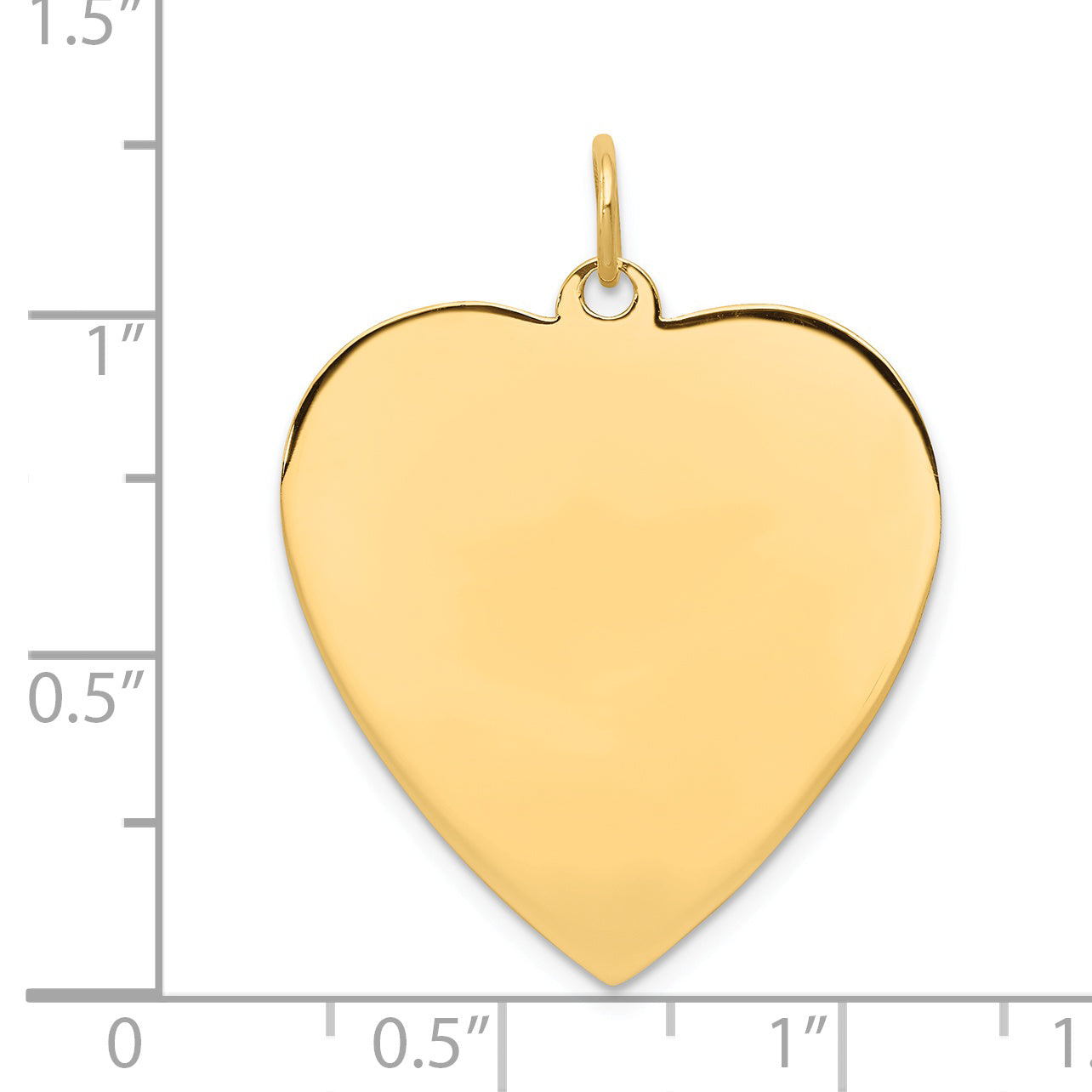 14k Yellow Gold 14k Plain .013 Gauge Engravable Heart Disc Charm