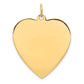 14k Yellow Gold 14k Plain .018 Gauge Engravable Heart Disc Charm