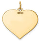 14k Yellow Gold 14k Plain .011 Gauge Engravable Heart Disc Charm