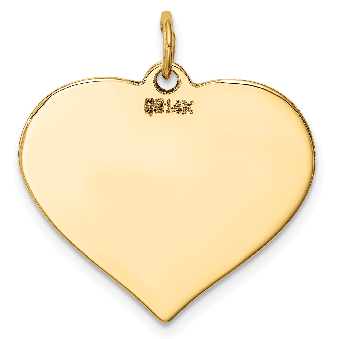 14k Yellow Gold 14k Plain .027 Gauge Engravable Heart Disc Charm