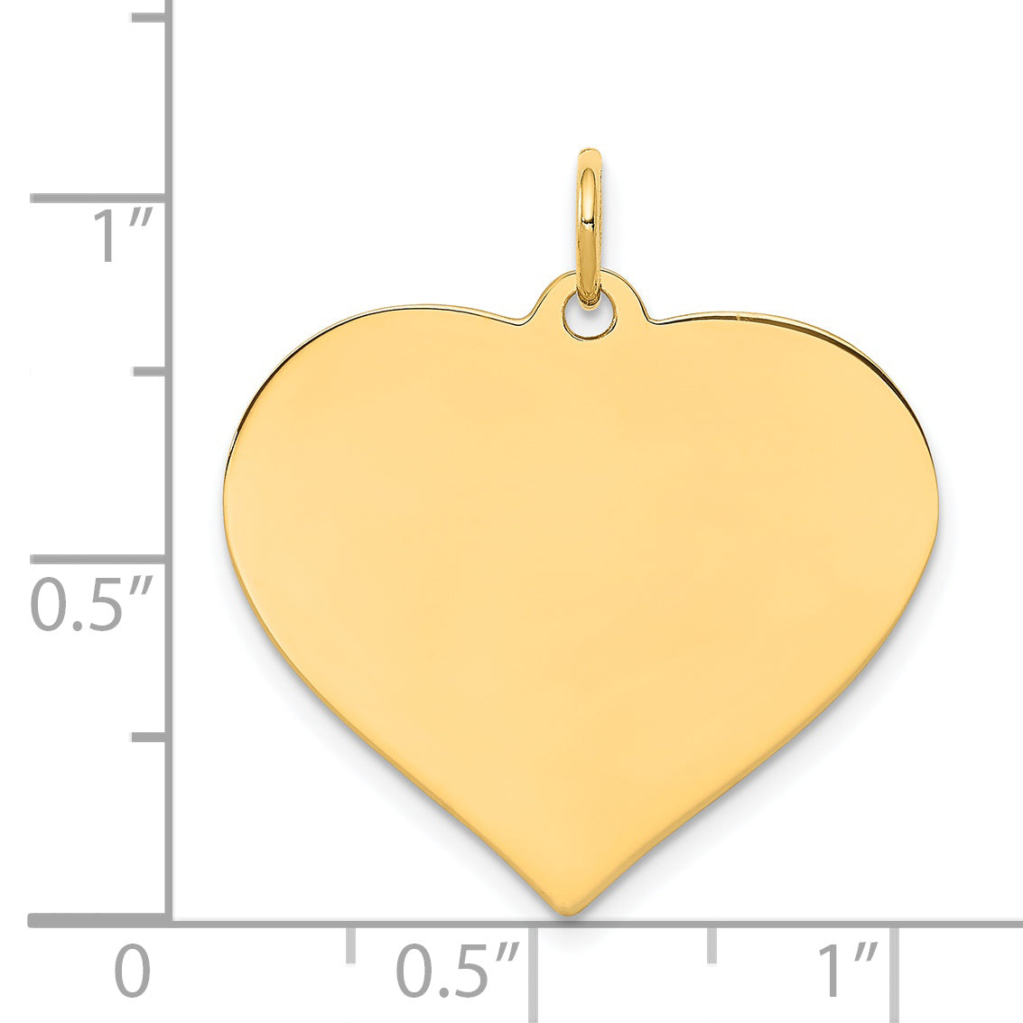 14k Yellow Gold 14k Plain .011 Gauge Engravable Heart Disc Charm