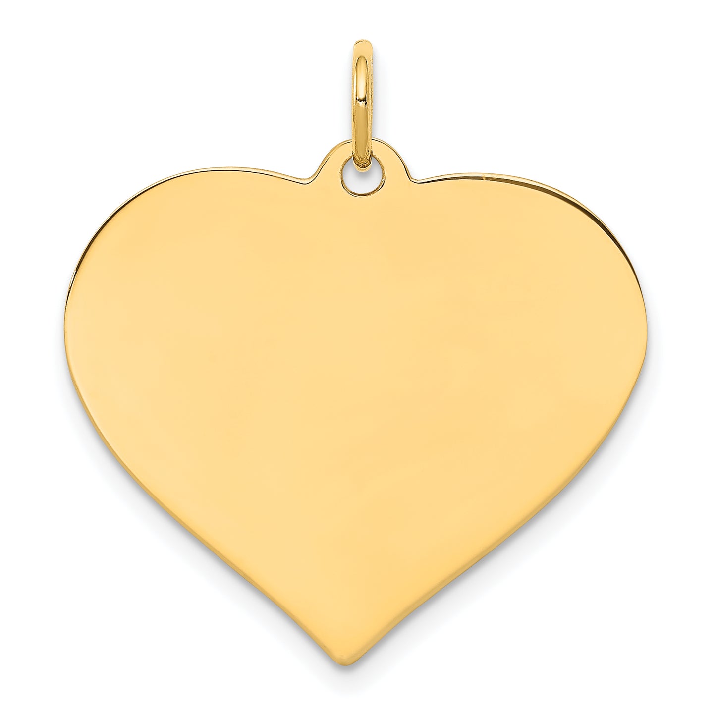 14k Yellow Gold 14k Plain .011 Gauge Engravable Heart Disc Charm