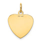 14k Yellow Gold 14k Etched .013 Gauge Engravable Heart Disc Charm