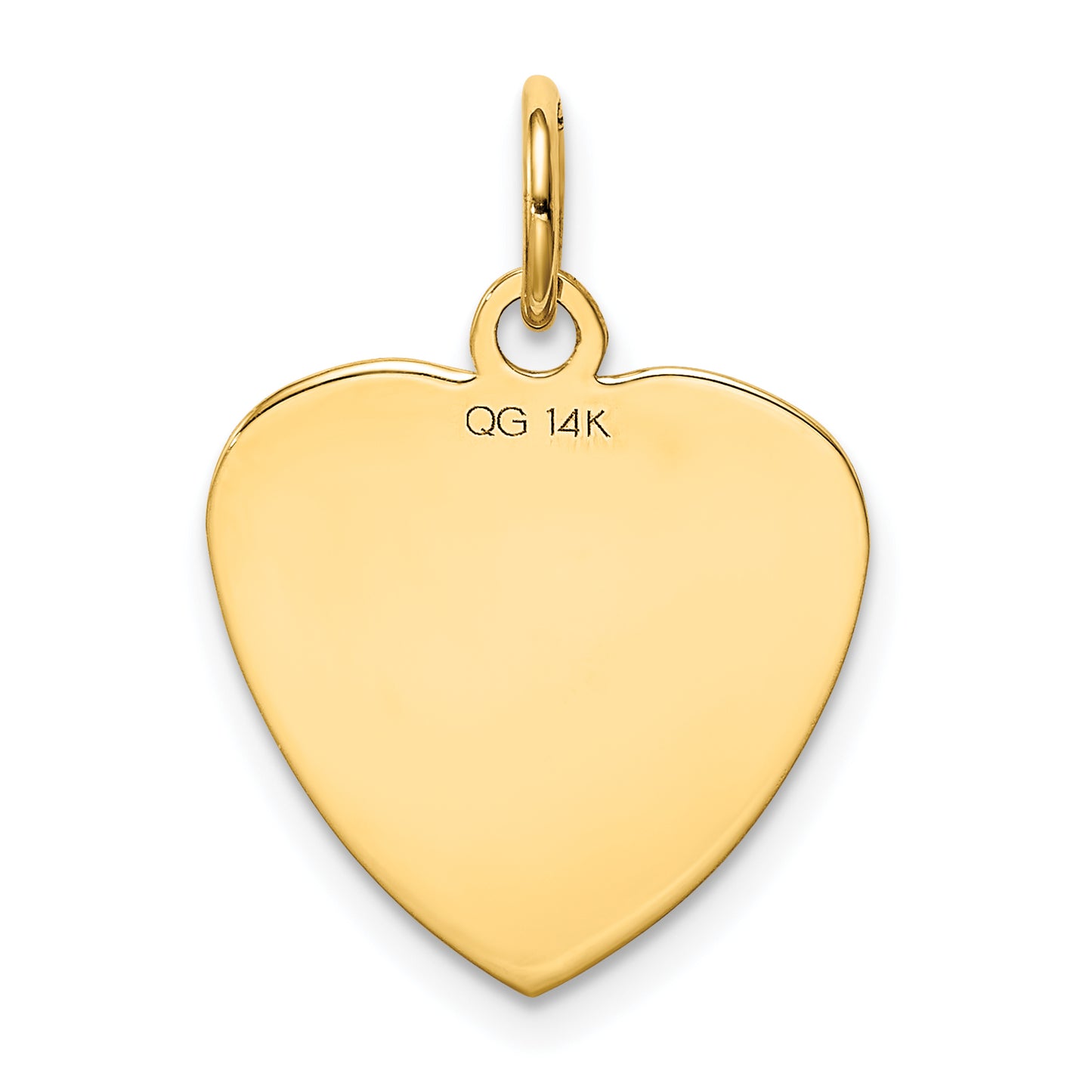 14k Yellow Gold 14k Etched .013 Gauge Engravable Heart Disc Charm