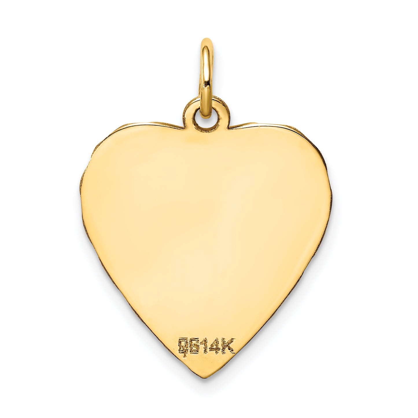 14k Yellow Gold 14k Etched .013 Gauge Engravable Heart Disc Charm