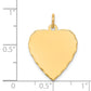 14k Yellow Gold 14k Etched .013 Gauge Engravable Heart Disc Charm