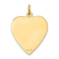 14k Yellow Gold 14k Etched .018 Gauge Engravable Heart Disc Charm