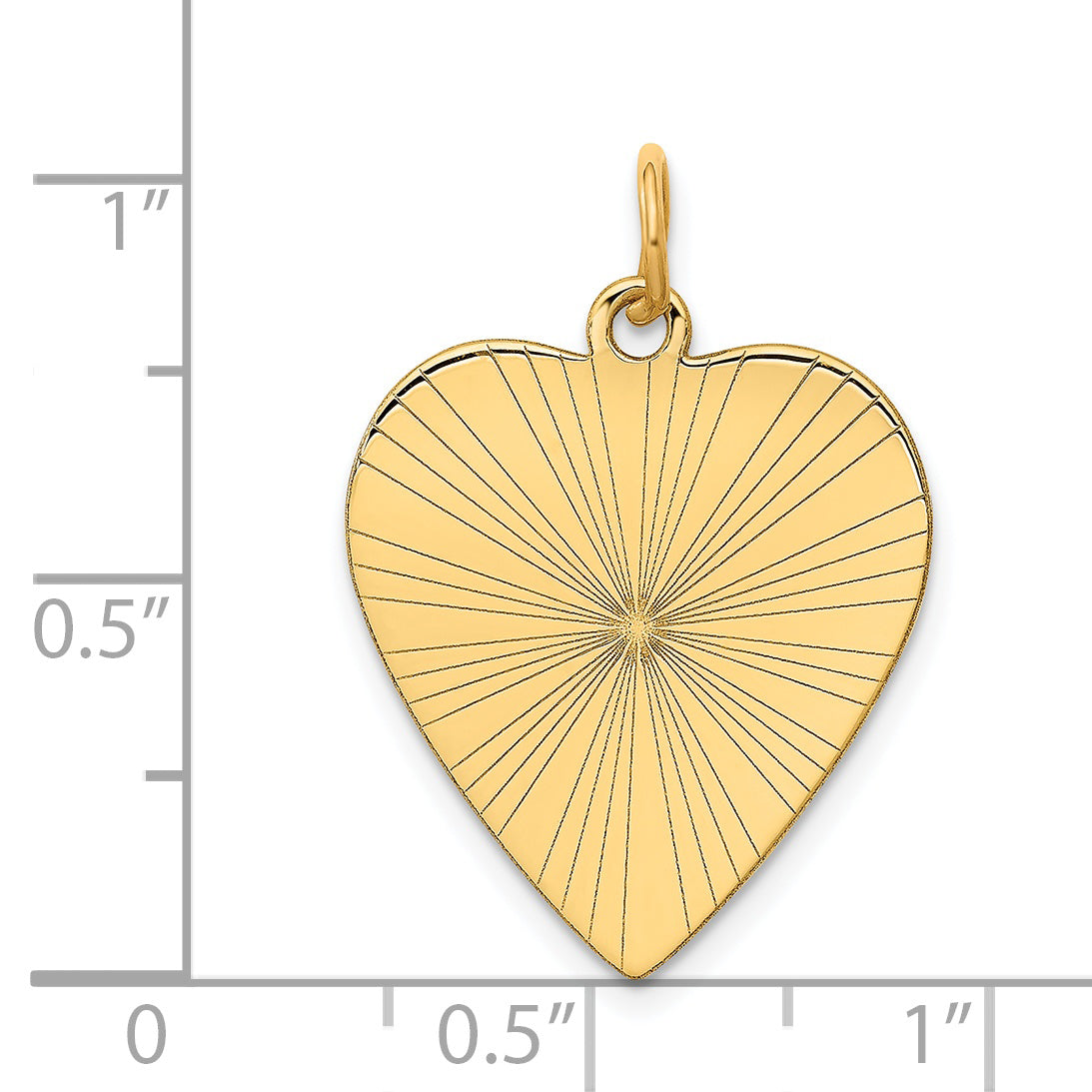 14k Yellow Gold 14k Etched .018 Gauge Engravable Heart Disc Charm