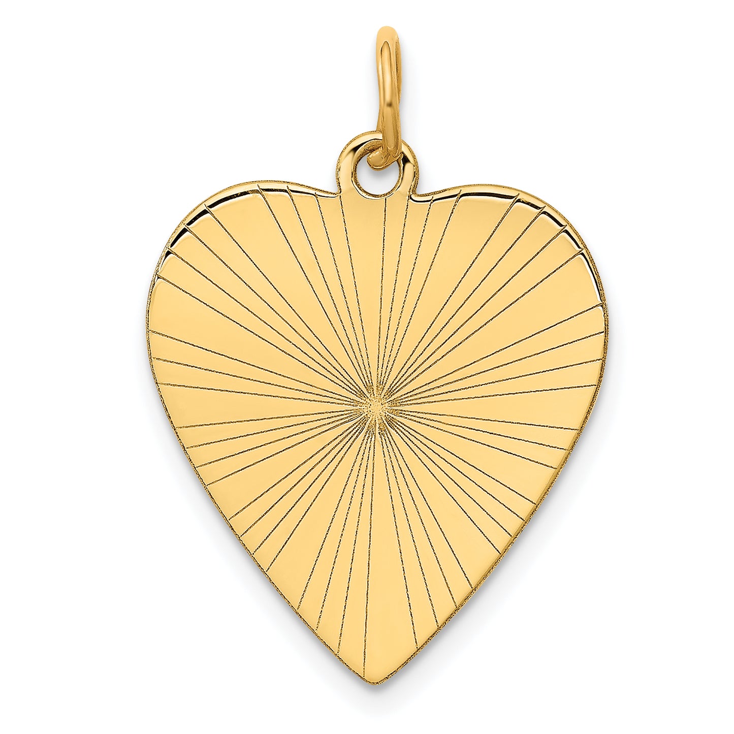 14k Yellow Gold 14k Etched .018 Gauge Engravable Heart Disc Charm