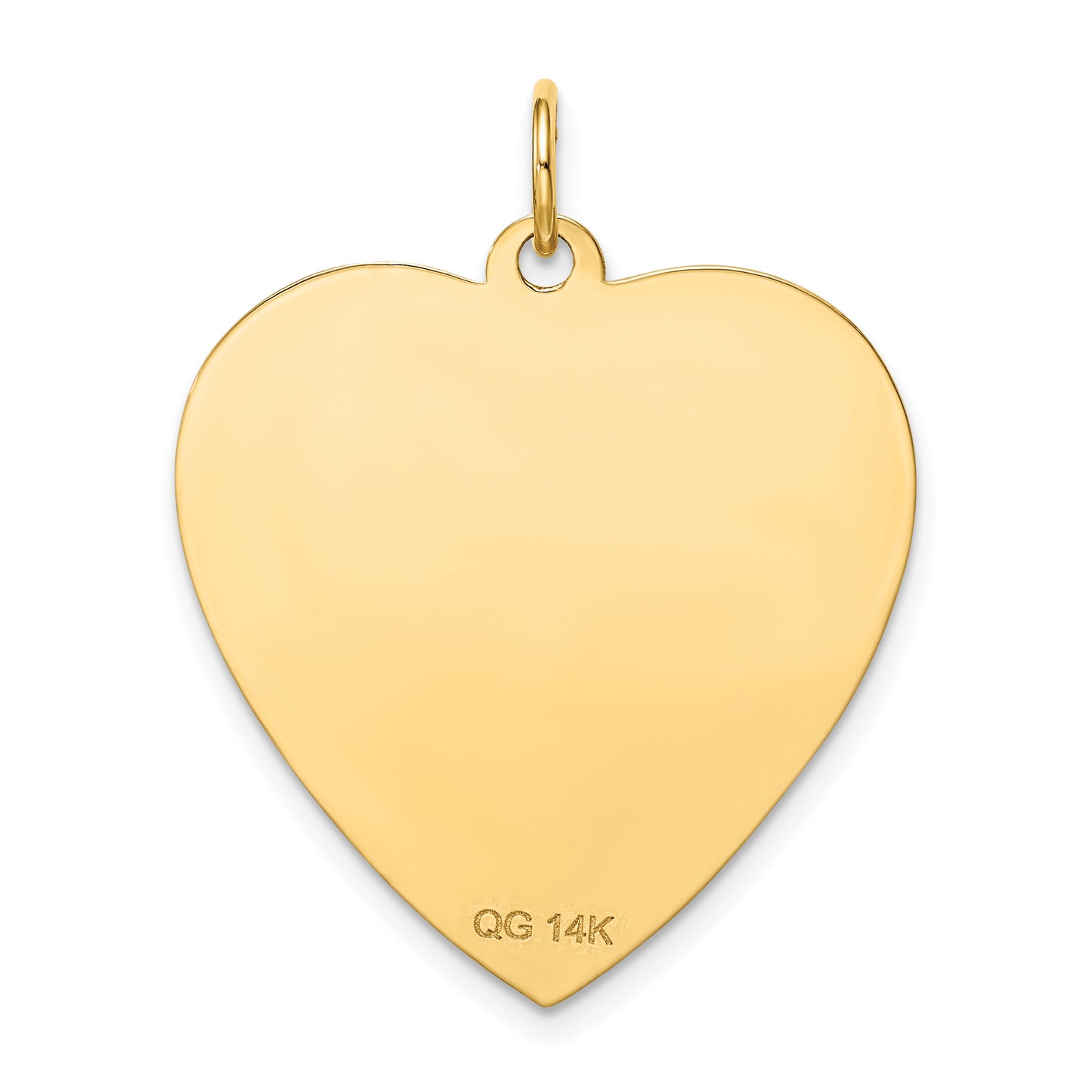 14k Yellow Gold 14k Etched .018 Gauge Engravable Heart Disc Charm