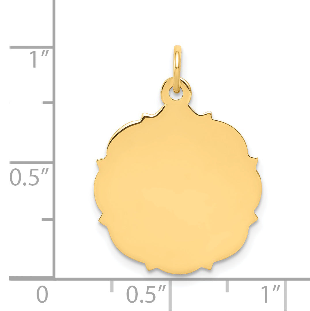 14k Yellow Gold 14k Plain .013 Gauge Engravable Disc Charm