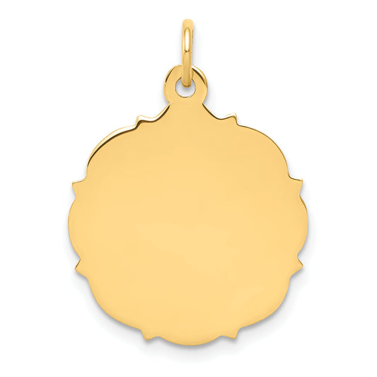 14k Yellow Gold 14k Plain .013 Gauge Engravable Disc Charm