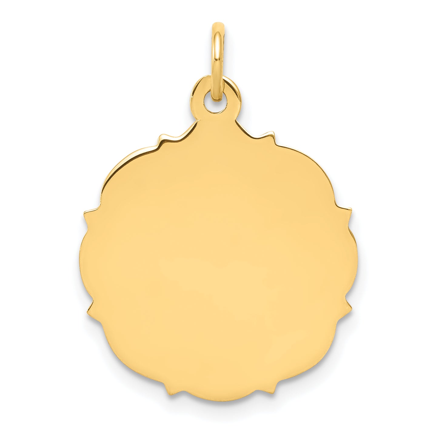 14k Yellow Gold 14k Plain .018 Gauge Engravable Disc Charm