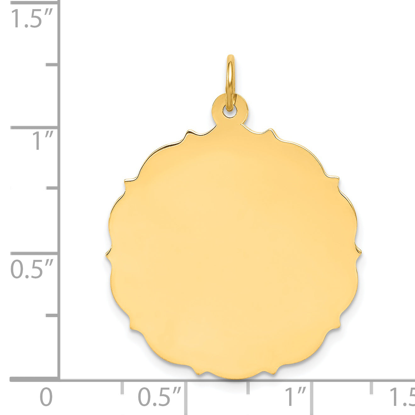 14k Yellow Gold 14k Plain .013 Gauge Engravable Disc Charm