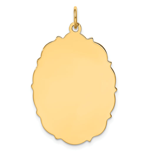 14k Yellow Gold 14k Plain .018 Gauge Engravable Disc Charm