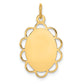 14k Yellow Gold 14k Plain .013 Gauge Engravable Flower Disc Charm