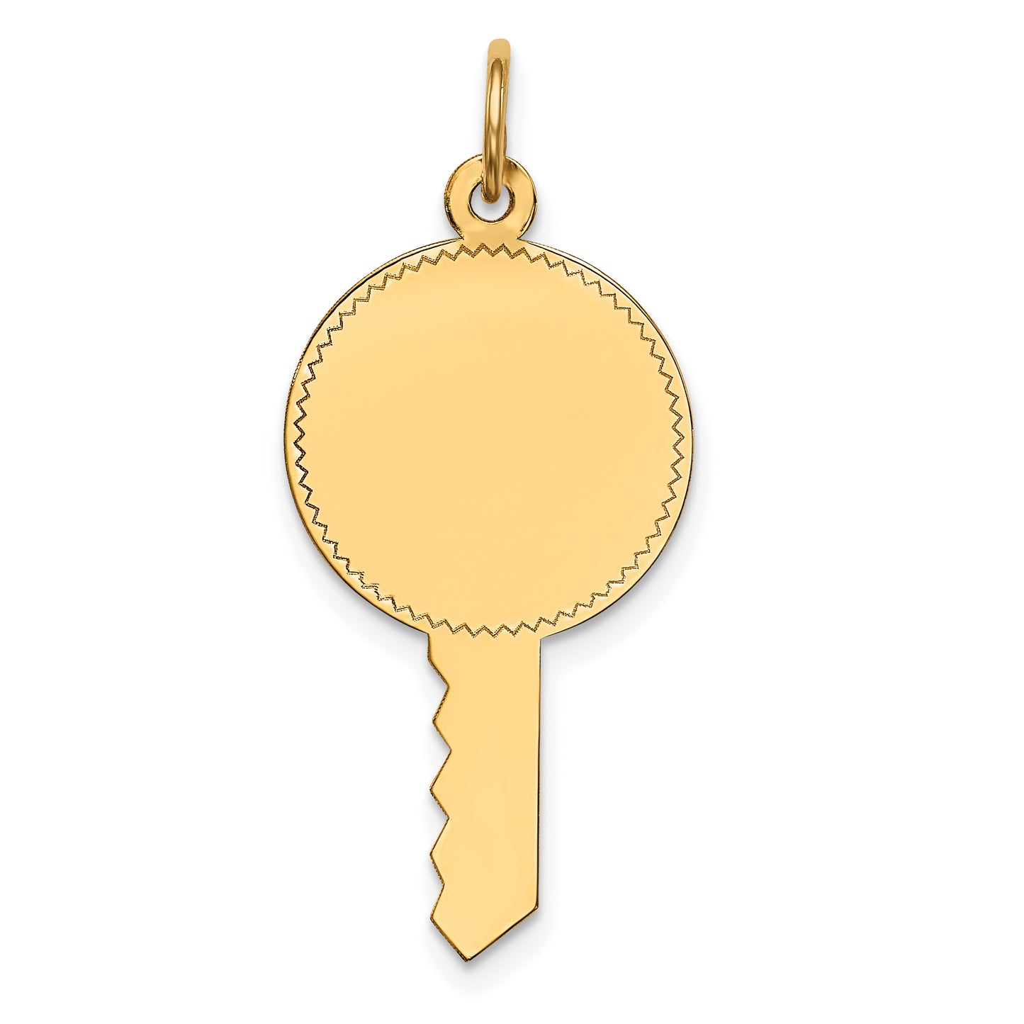 14k Yellow Gold 14k Plain .011 Gauge Engravable Key Charm