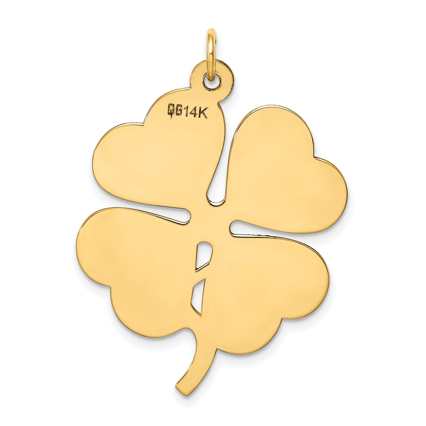 14k Yellow Gold 14k Plain .018 Gauge Engravable Clover Disc Charm