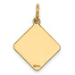 14k Yellow Gold 14k Plain .018 Gauge Diamond-Shaped Engravable Disc Charm