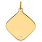 14k Yellow Gold 14k Patterned .018 Gauge Diamond-Shaped Engravable Disc Charm