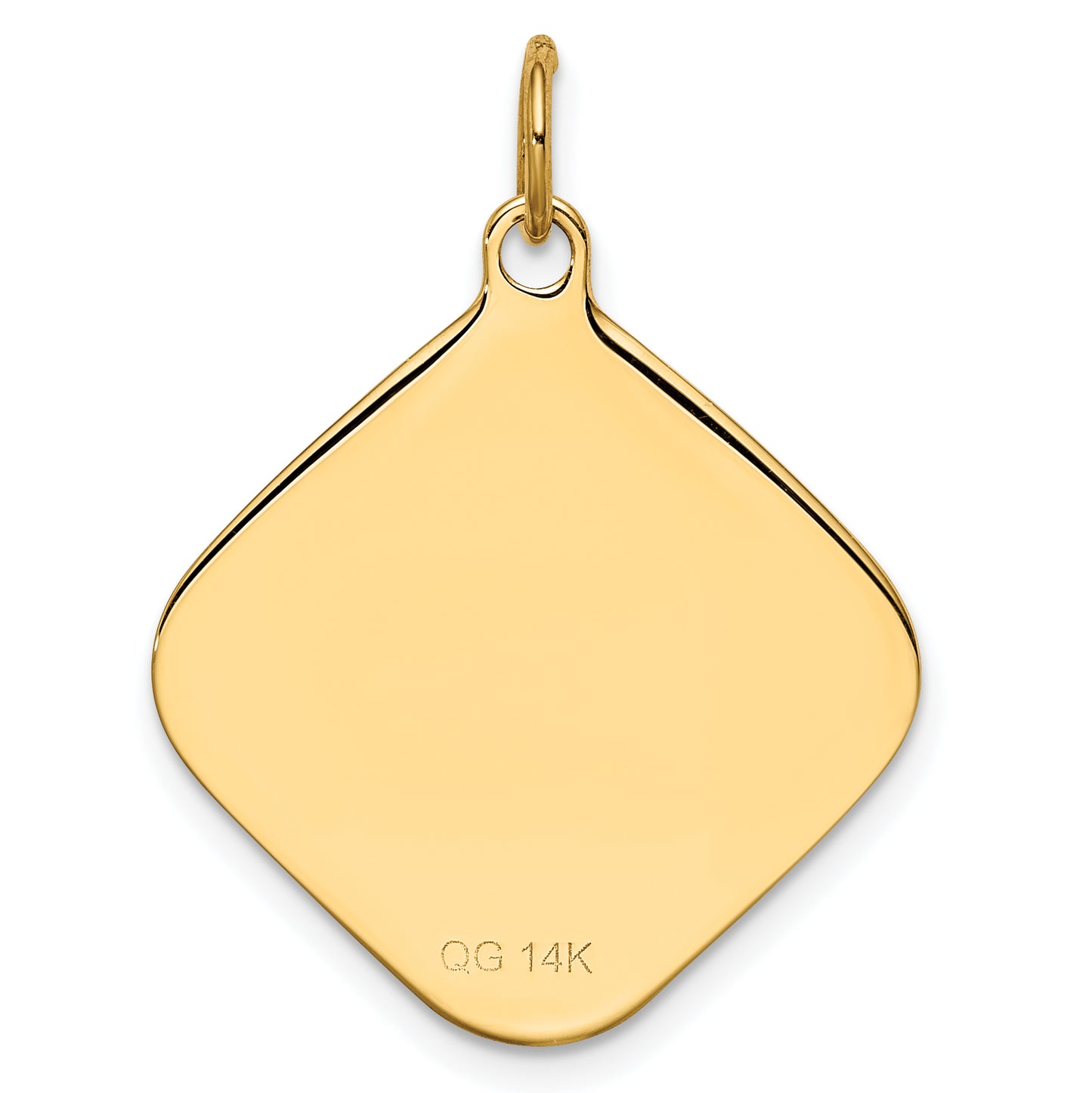 14k Yellow Gold 14k Patterned .018 Gauge Diamond-Shaped Engravable Disc Charm