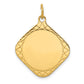 14k Yellow Gold 14k Patterned .018 Gauge Diamond-Shaped Engravable Disc Charm