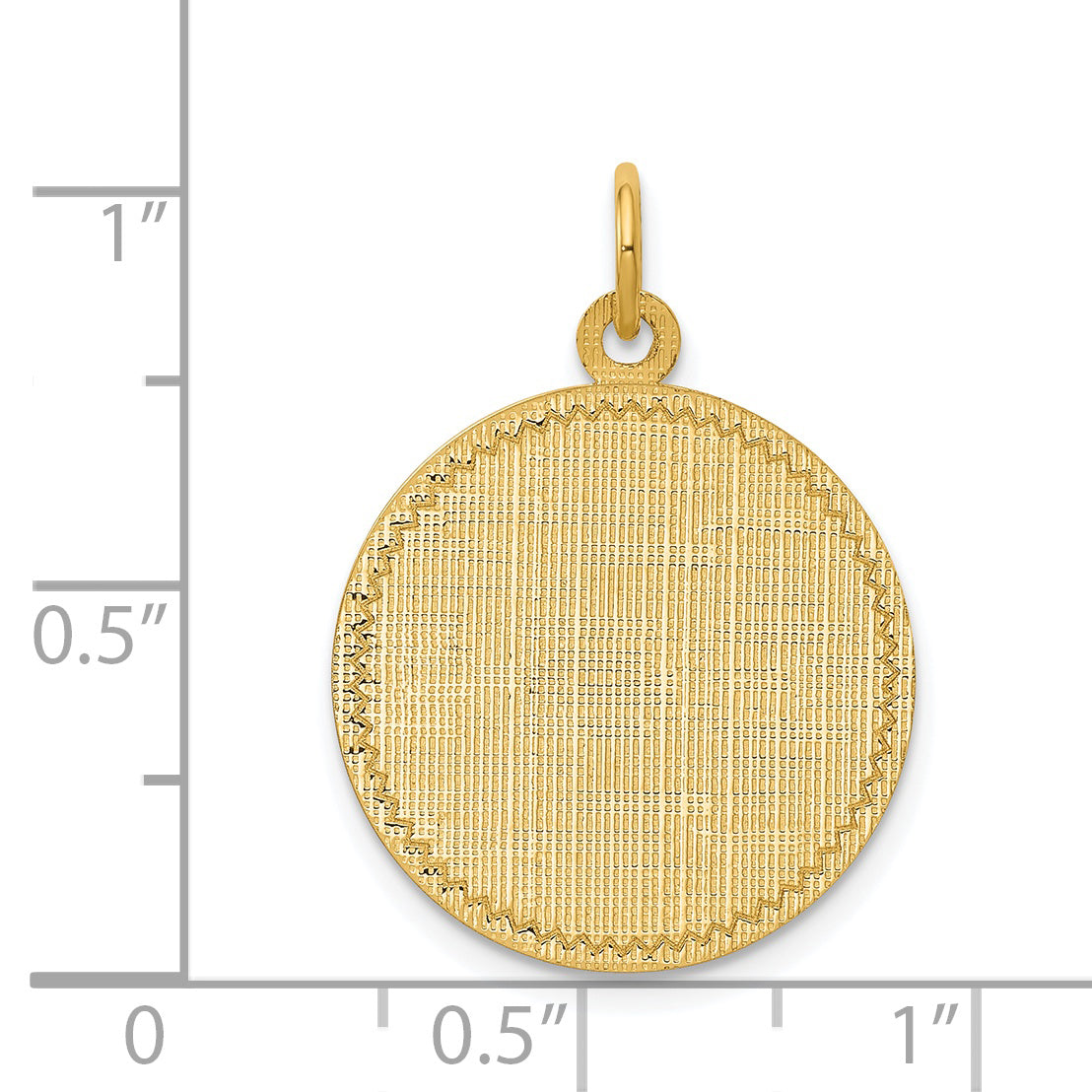 14k Yellow Gold 14k Patterned .013 Gauge Circular Engravable Disc Charm