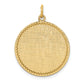 14k Yellow Gold 14k Patterned .018 Gauge Circular Engravable Disc Charm