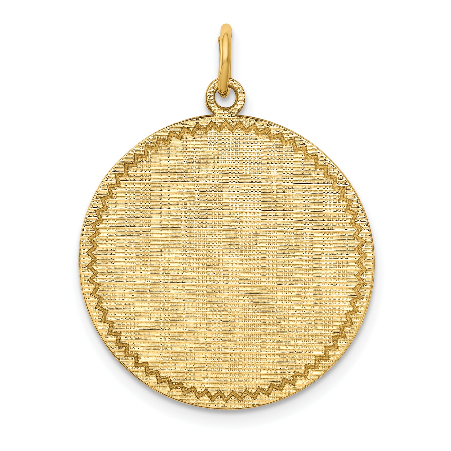 14k Yellow Gold 14k Patterned .018 Gauge Circular Engravable Disc Charm